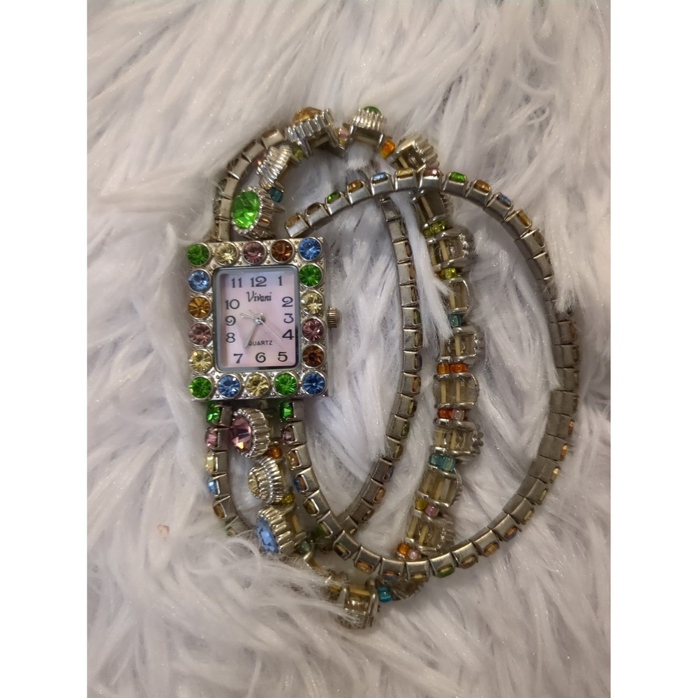 Gorgeous women's multi color crystal watch